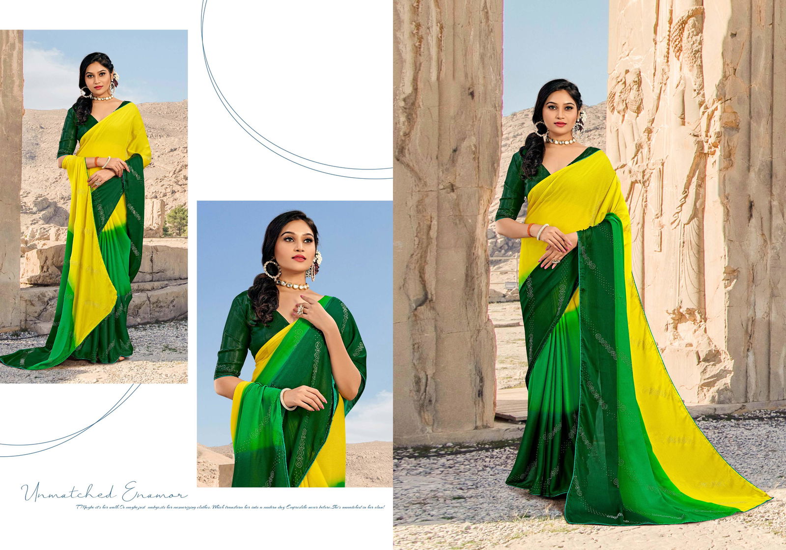 Ynf Canva Swarovski New Designer Ethnic Wear Chiffon Saree Collection